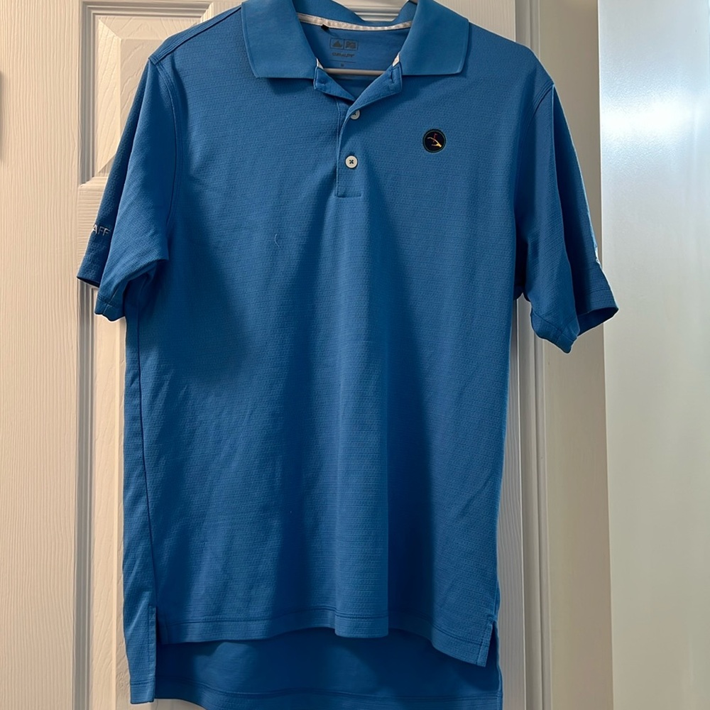 Mens Adidas Medium blue golf polo shirt